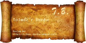Tolmár Benke névjegykártya